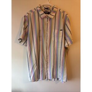 NEW CHUBBIES Shirt Men's 2XL multicolor stripe Sunday Summer Beach Preppy